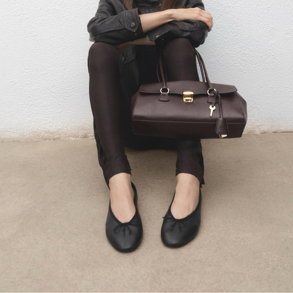 Mango Real Leather Ballet Flat 🖤 NWOT